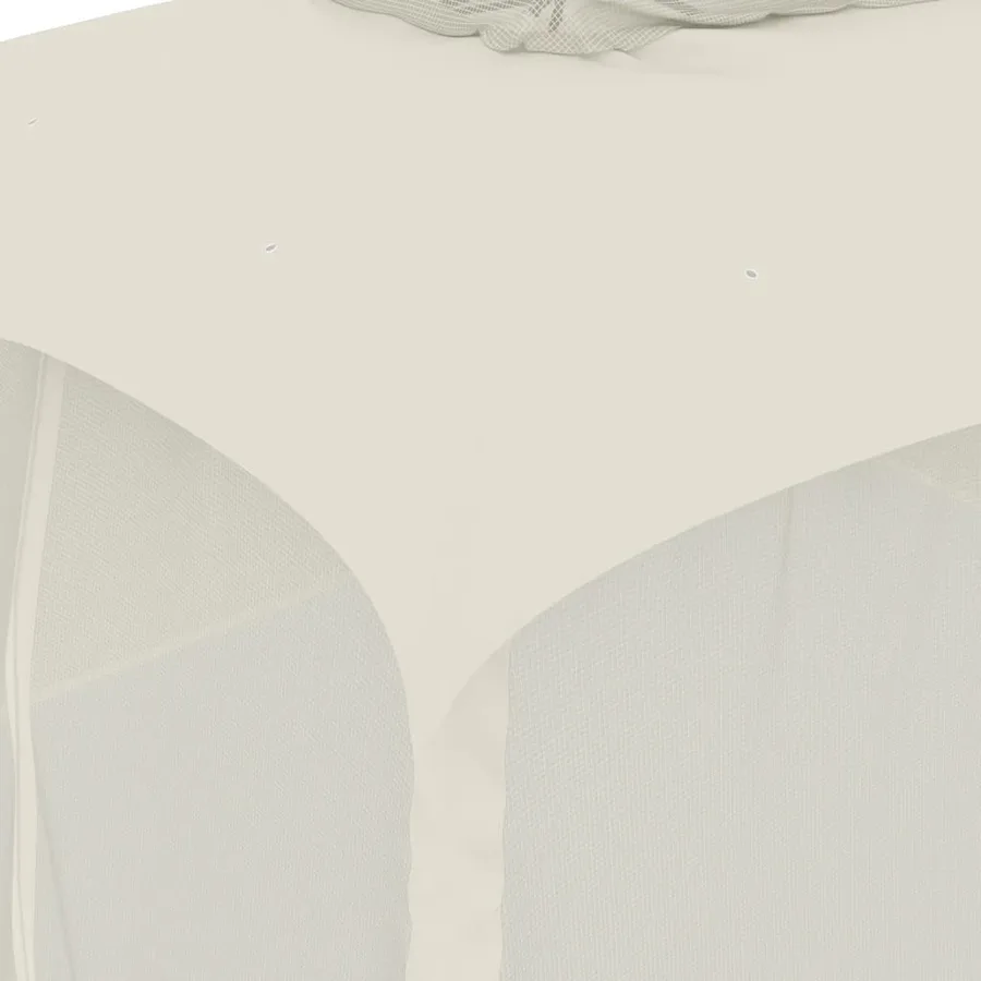 Tonnelle avec double toit et parois en filet crème acier - 7