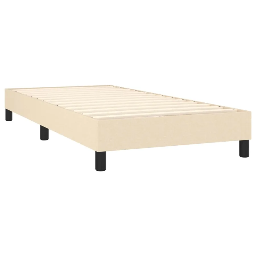 Sommier à lattes de lit avec matelas Crème 90x200 cm Tissu - 4