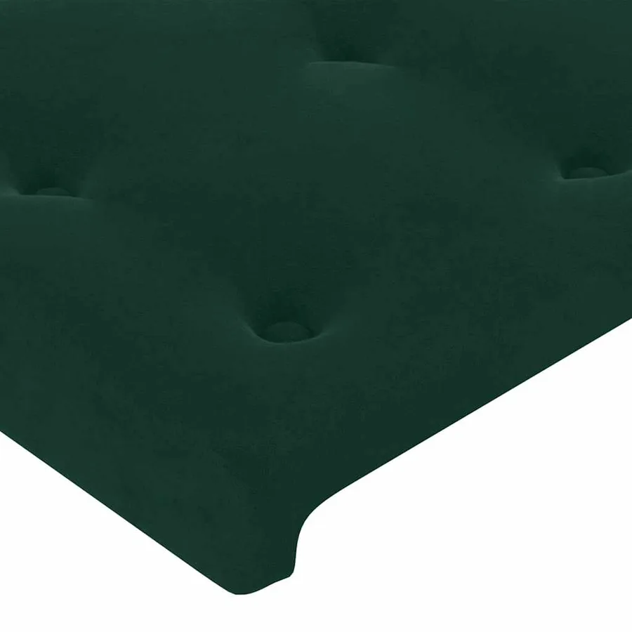 Cadre de lit sans matelas vert foncé 120x200 cm velours - 10