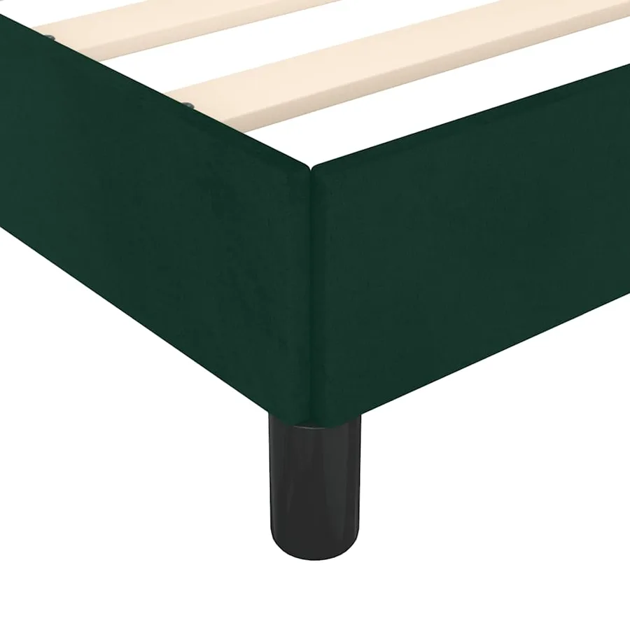 Cadre de lit sans matelas vert foncé 120x200 cm velours - 9
