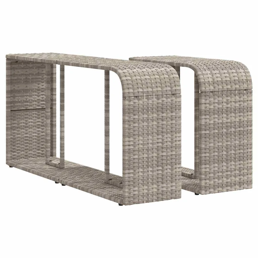 Salon de jardin 11 pcs avec coussins gris clair résine tressée - 8