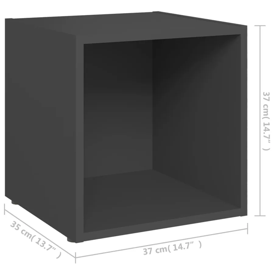 Meubles TV 2 pcs gris 37x35x37 cm bois d’ingénierie - 9