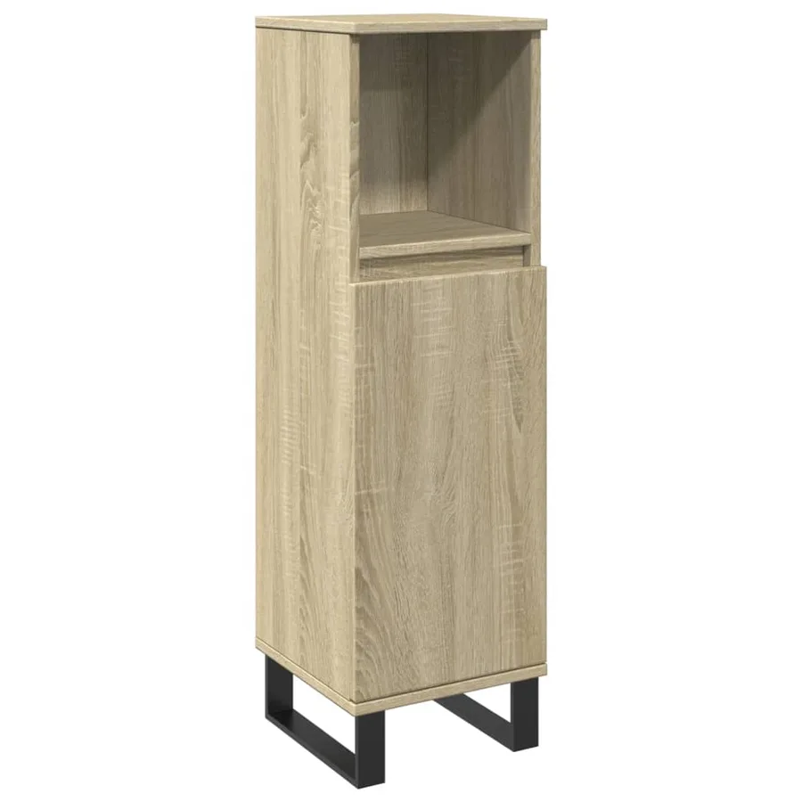 Armoire salle de bain chêne sonoma 30x30x100 cm - 2