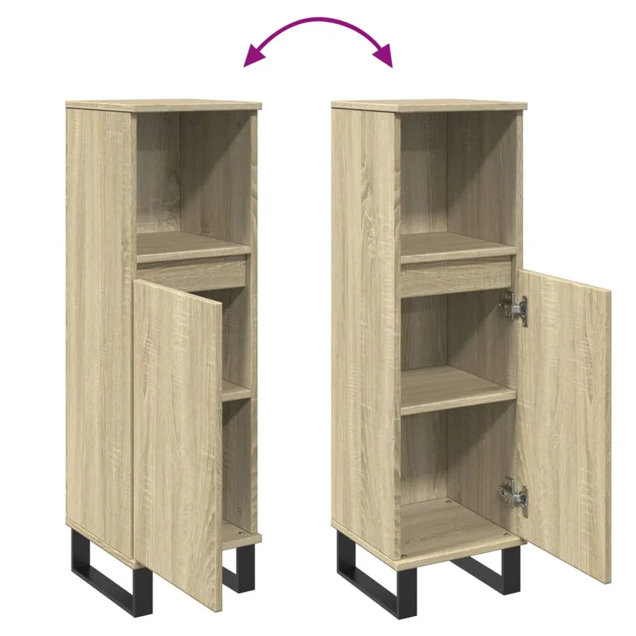 Armoire salle de bain chêne sonoma 30x30x100 cm - 7