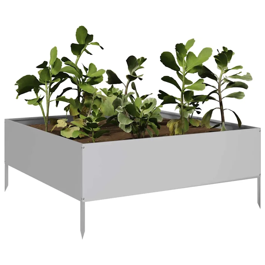 Lit surélevé de jardin 100x100x41 cm acier inoxydable - 3