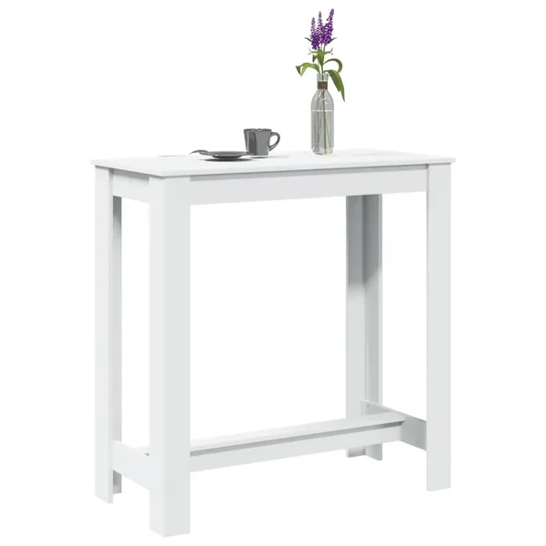 Table de bar blanc 102x50x103,5 cm bois d'ingénierie