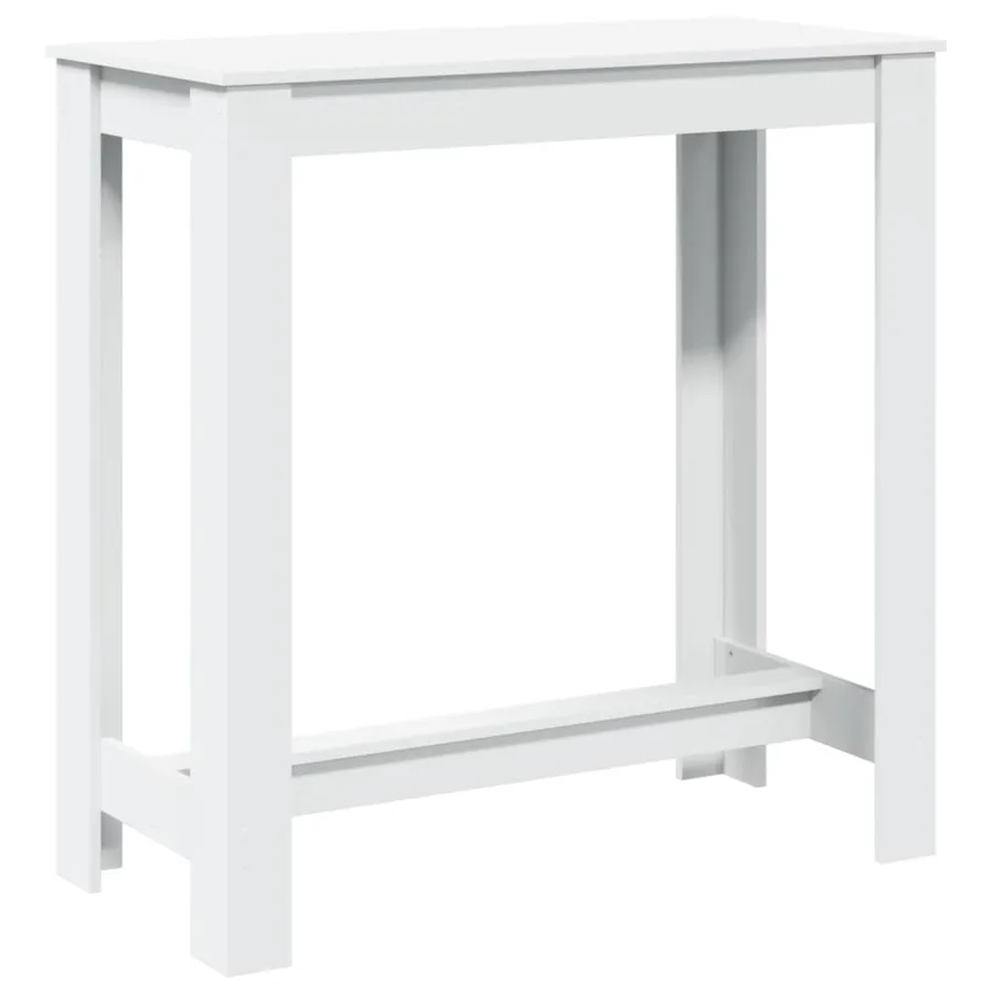 Table de bar blanc 102x50x103,5 cm bois d'ingénierie - 2