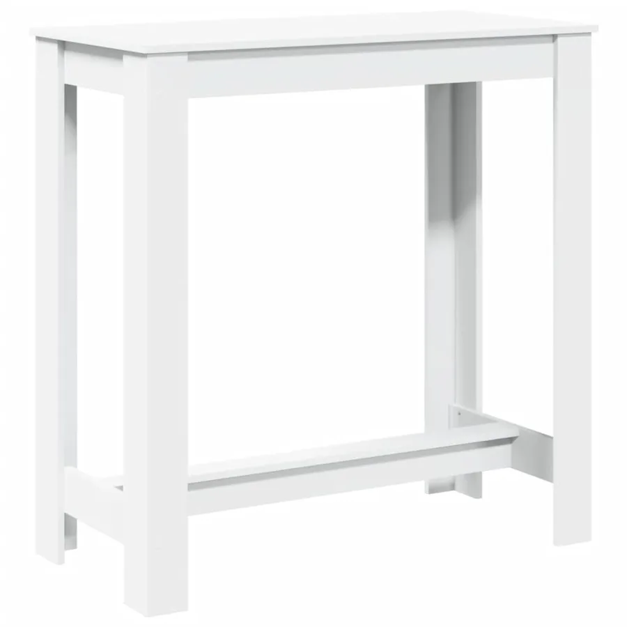 Table de bar blanc 102x50x103,5 cm bois d'ingénierie - 5