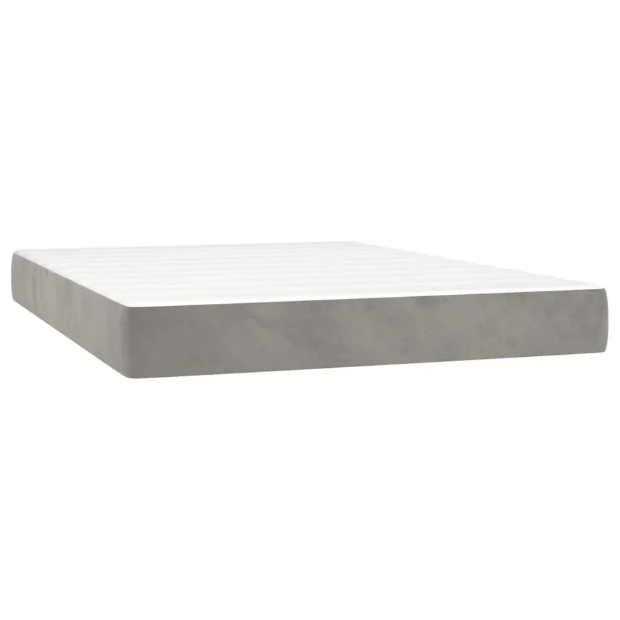 Sommier à lattes de lit et matelas Gris clair 140x200cm Velours - 5