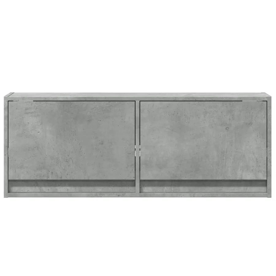 Meuble TV mural avec lumières LED gris béton 100x31x35 cm - 6