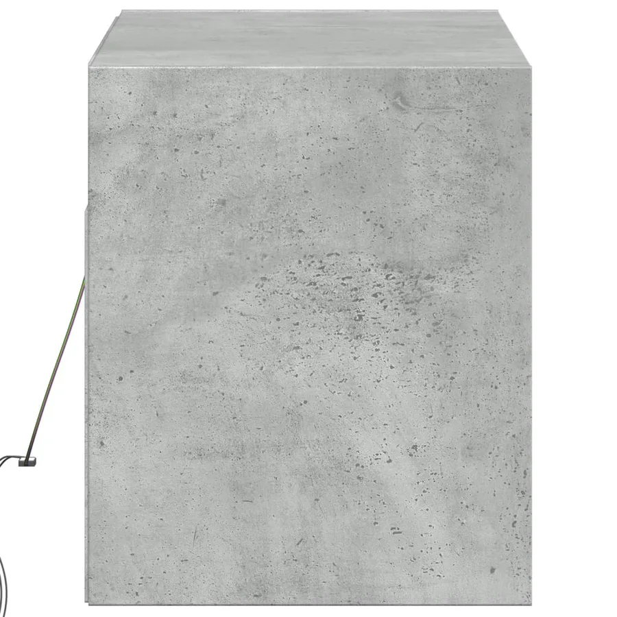 Meuble TV mural avec lumières LED gris béton 100x31x35 cm - 7