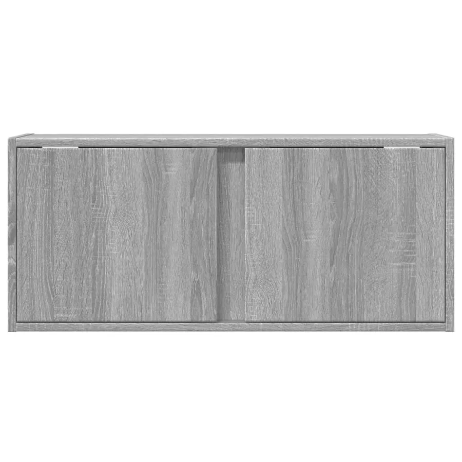 Meuble TV mural avec lumières LED sonoma gris 80x31x35 cm - 6