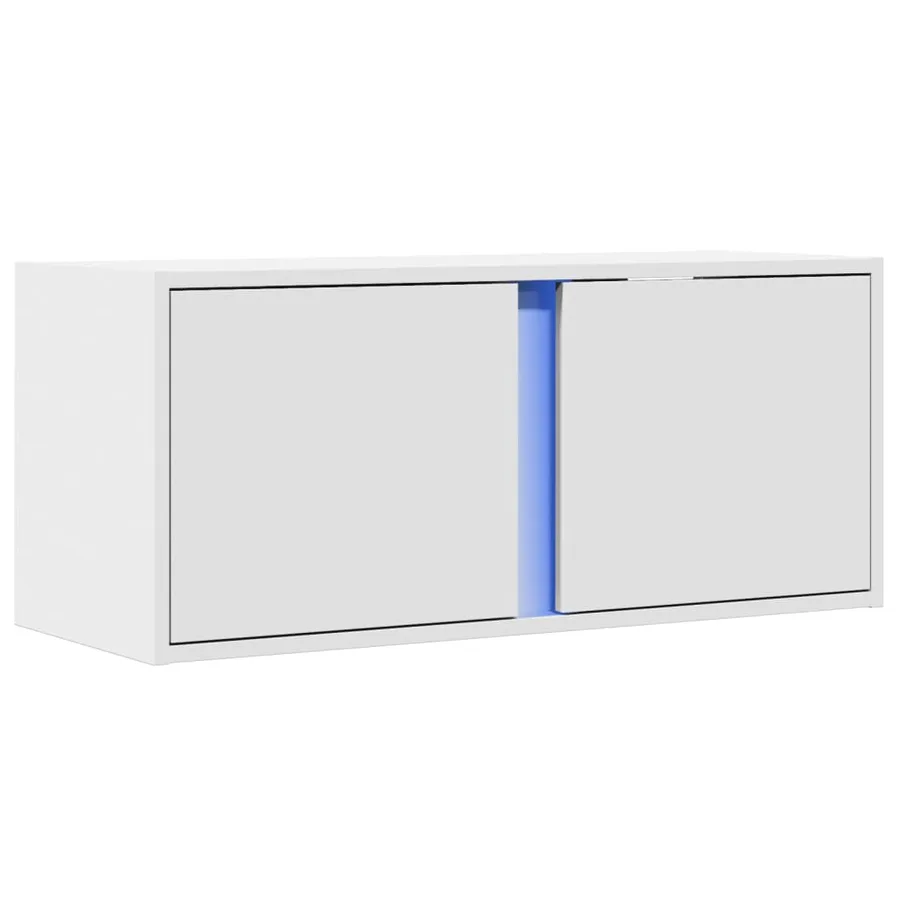 Meuble TV mural avec lumières LED blanc 80x31x35 cm - 3