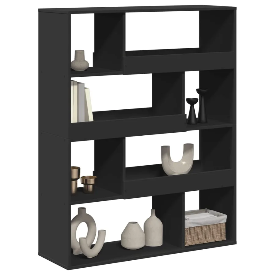 Bibliothèque noir 100x33x125,5 cm bois d'ingénierie - 3