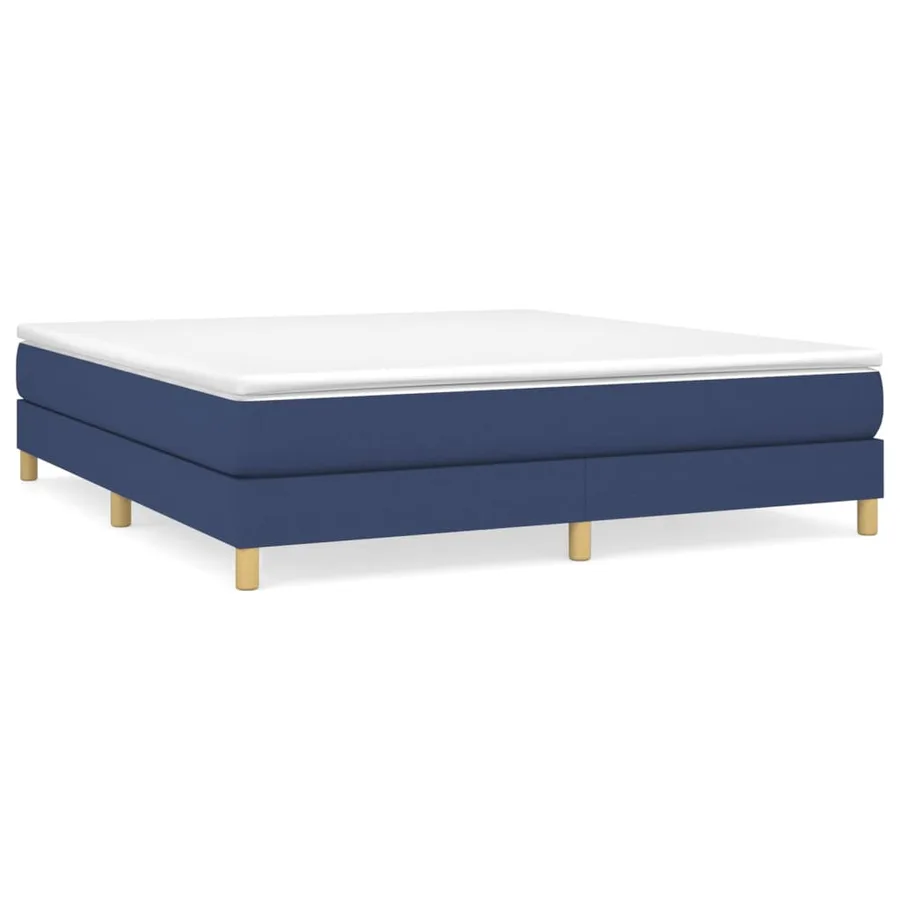 Sommier à lattes de lit avec matelas Bleu 160x200 cm Tissu - 2
