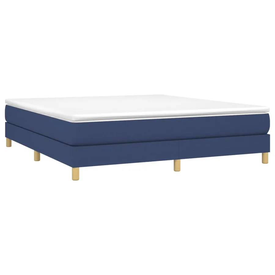 Sommier à lattes de lit avec matelas Bleu 160x200 cm Tissu - 3