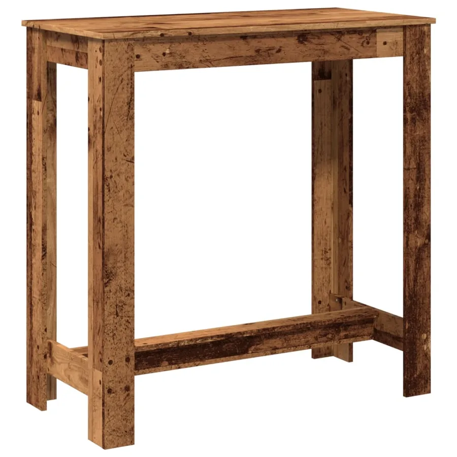 Table de bar vieux bois 102x50x103,5 cm bois d'ingénierie - 2