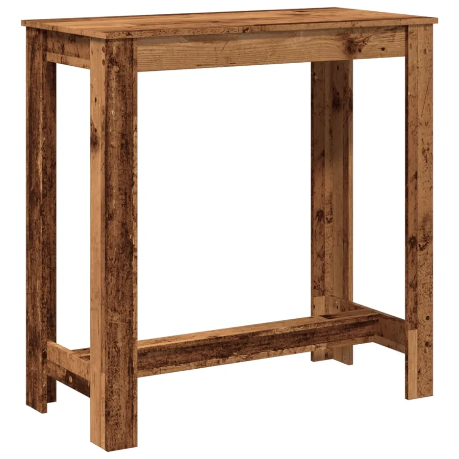 Table de bar vieux bois 102x50x103,5 cm bois d'ingénierie - 5