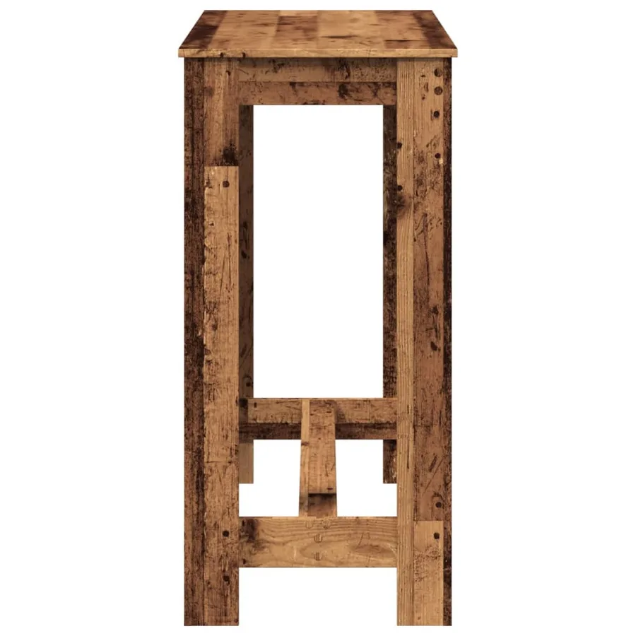 Table de bar vieux bois 102x50x103,5 cm bois d'ingénierie - 6