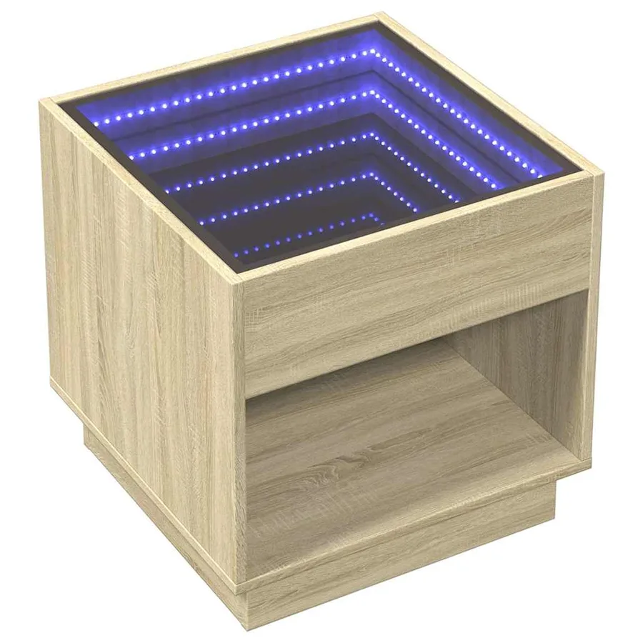 Table de chevet avec LED infini chêne sonoma 50x50x50 cm - 3