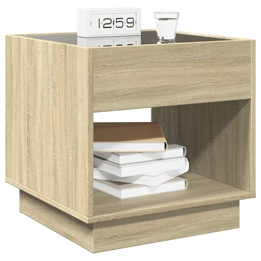 Table de chevet avec LED infini chêne sonoma 50x50x50 cm - 5