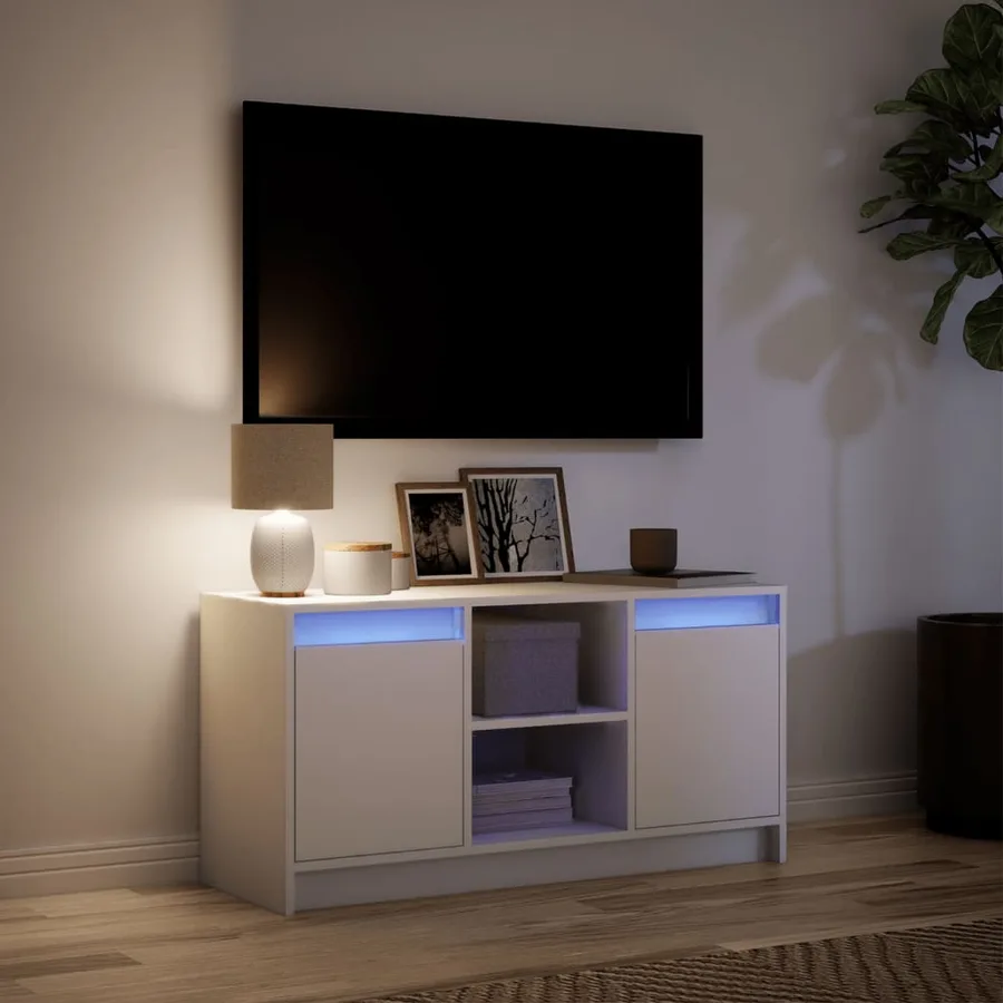 Meuble TV avec LED blanc 100x34x50 cm bois d'ingénierie - 5