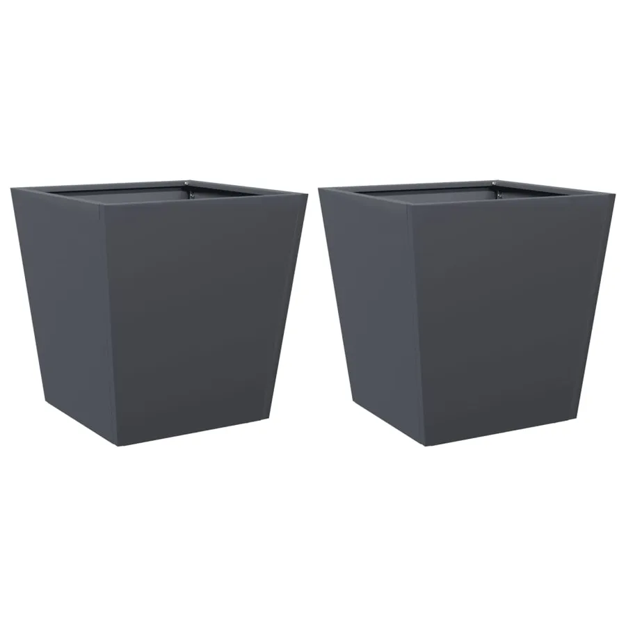 Jardinières 2 pcs anthracite 40x40x40 cm acier - 2