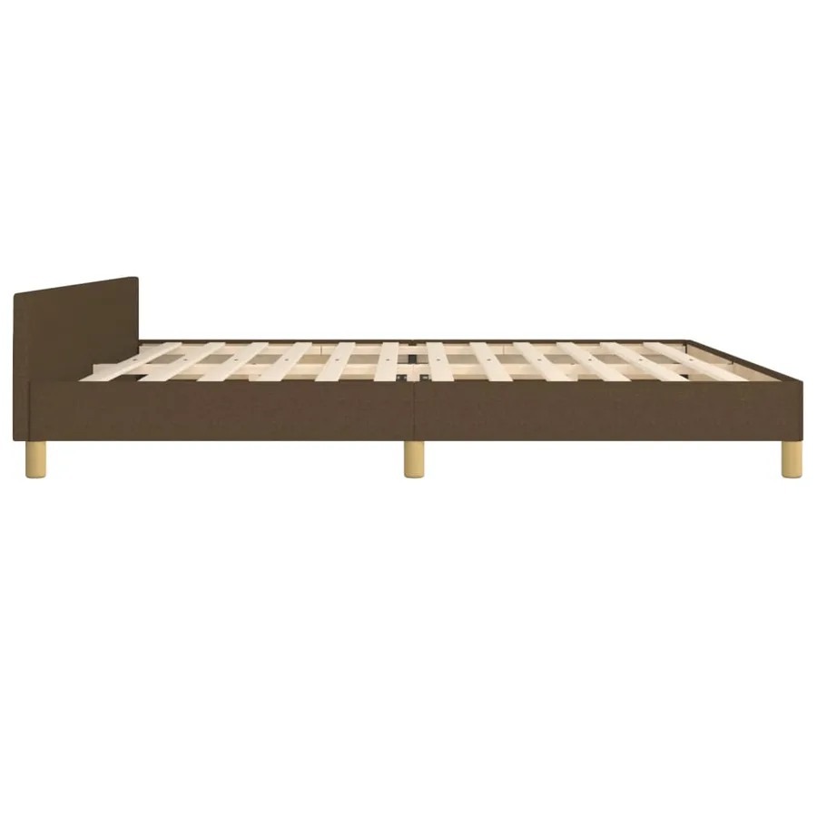 Cadre de lit sans matelas marron foncé 200x200 cm tissu - 7