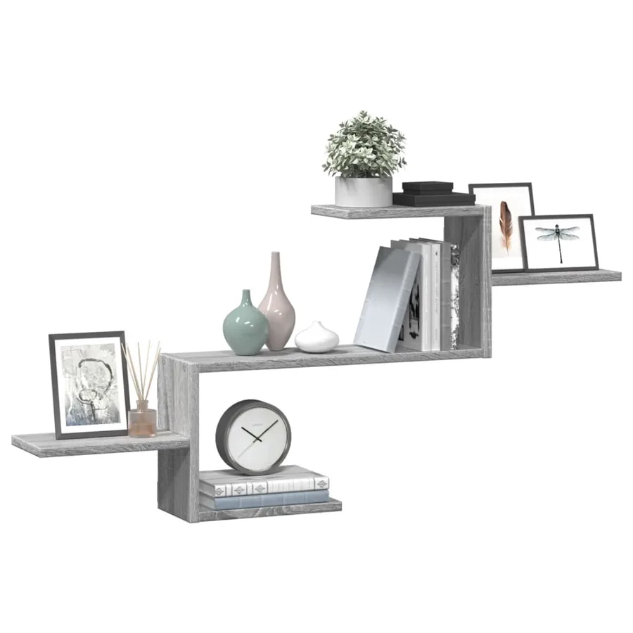 Étagère murale sonoma gris 104x15x49 cm bois ingénierie - 3