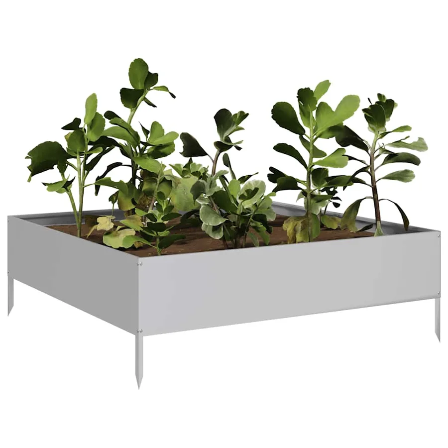 Lit surélevé de jardin 100x100x33,5 cm acier inoxydable - 3