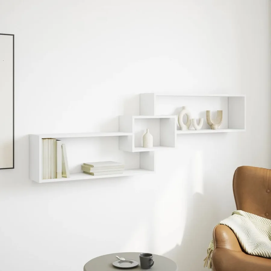 Armoire murale 158x18x53 cm blanc bois d'ingénierie - 3