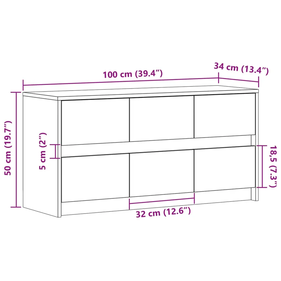 Meuble TV avec LED blanc 100x34x50 cm bois d'ingénierie - 15