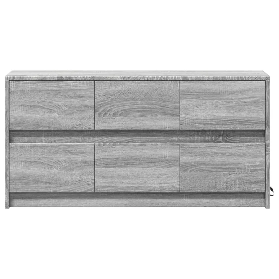 Meuble TV avec LED sonoma gris 100x34x50 cm bois d'ingénierie - 6