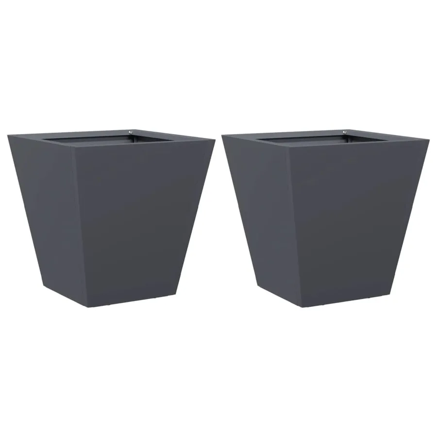 Jardinières 2 pcs anthracite 30x30x30 cm acier - 2