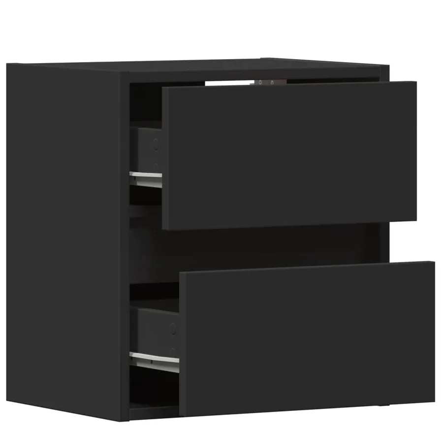 Meubles TV muraux avec lumières LED 2 pcs noir 41x31x45 cm - 9