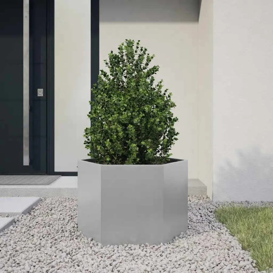 Jardinière hexagone 69x60x45 cm acier galvanisé