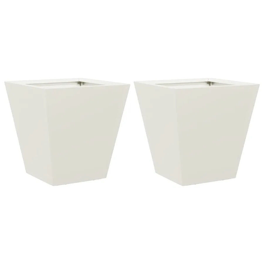 Jardinières 2 pcs blanc 30x30x30 cm acier - 2