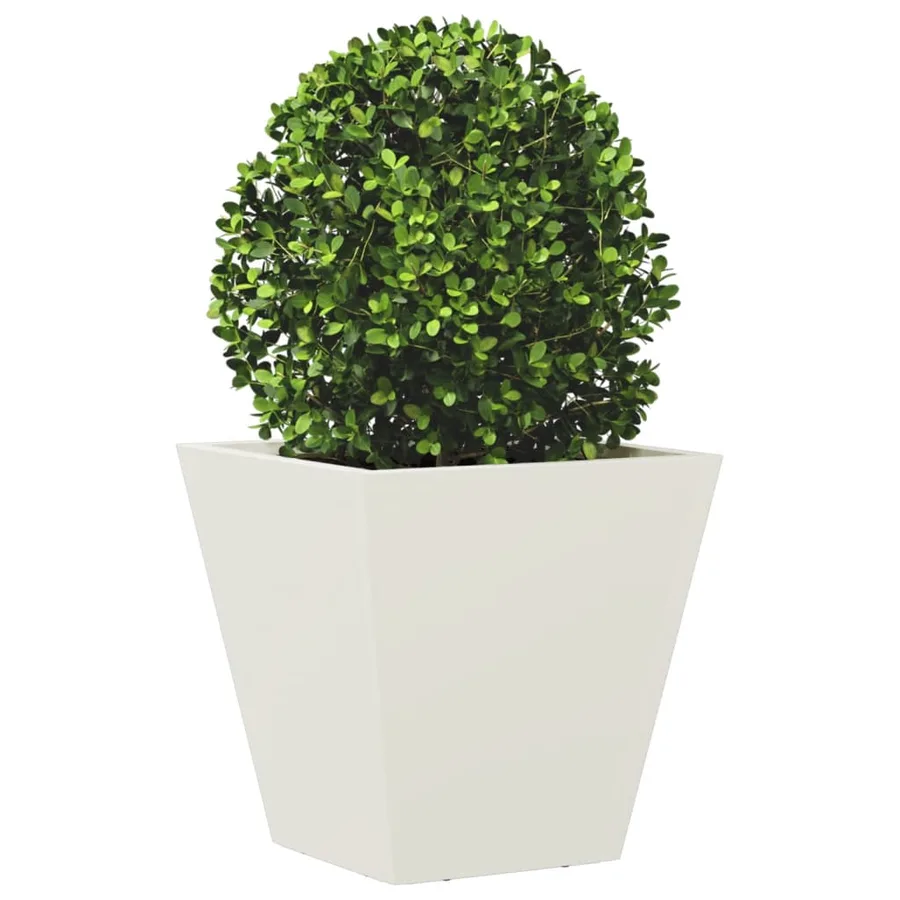Jardinières 2 pcs blanc 30x30x30 cm acier - 4