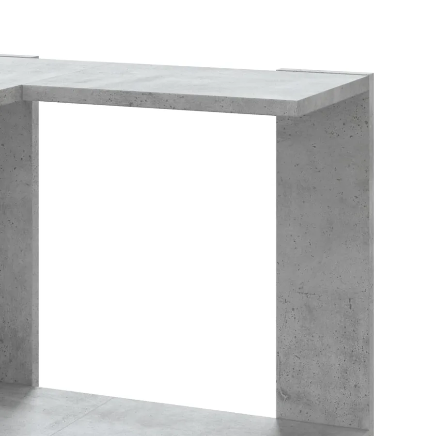 Bibliothèque d'angle à 5 niveaux gris béton bois d'ingénierie - 7