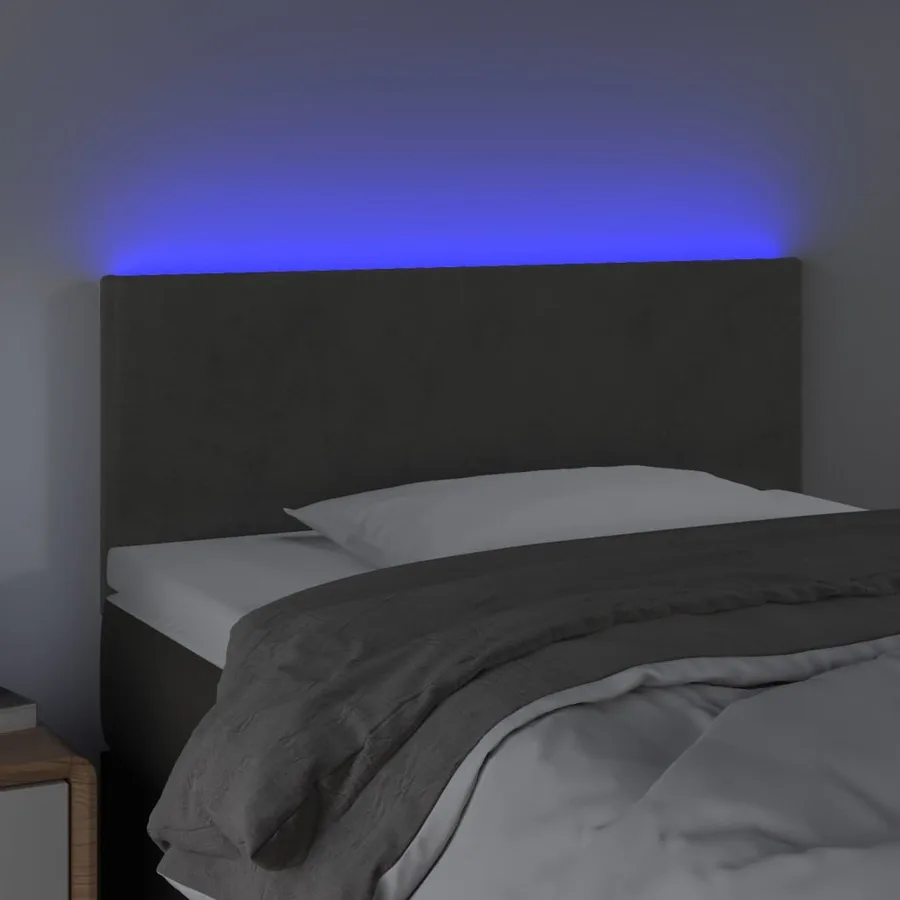Tête de lit à LED Gris foncé 80x5x78/88 cm Velours - 3