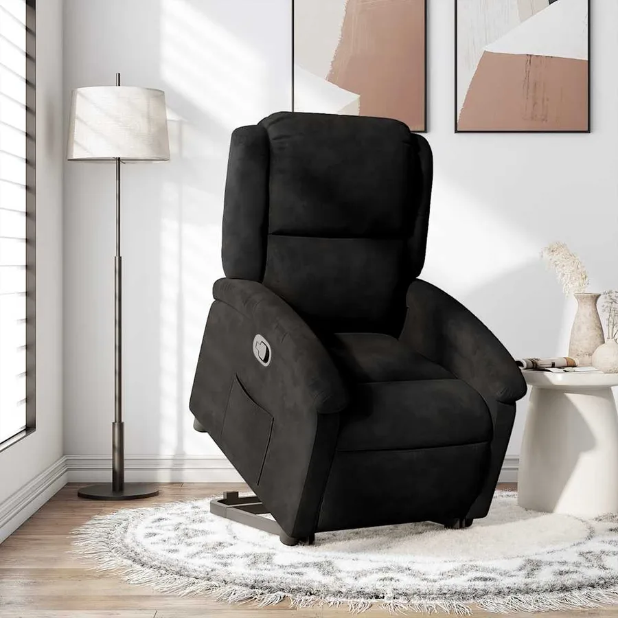 Fauteuil inclinable Noir Velours - 16