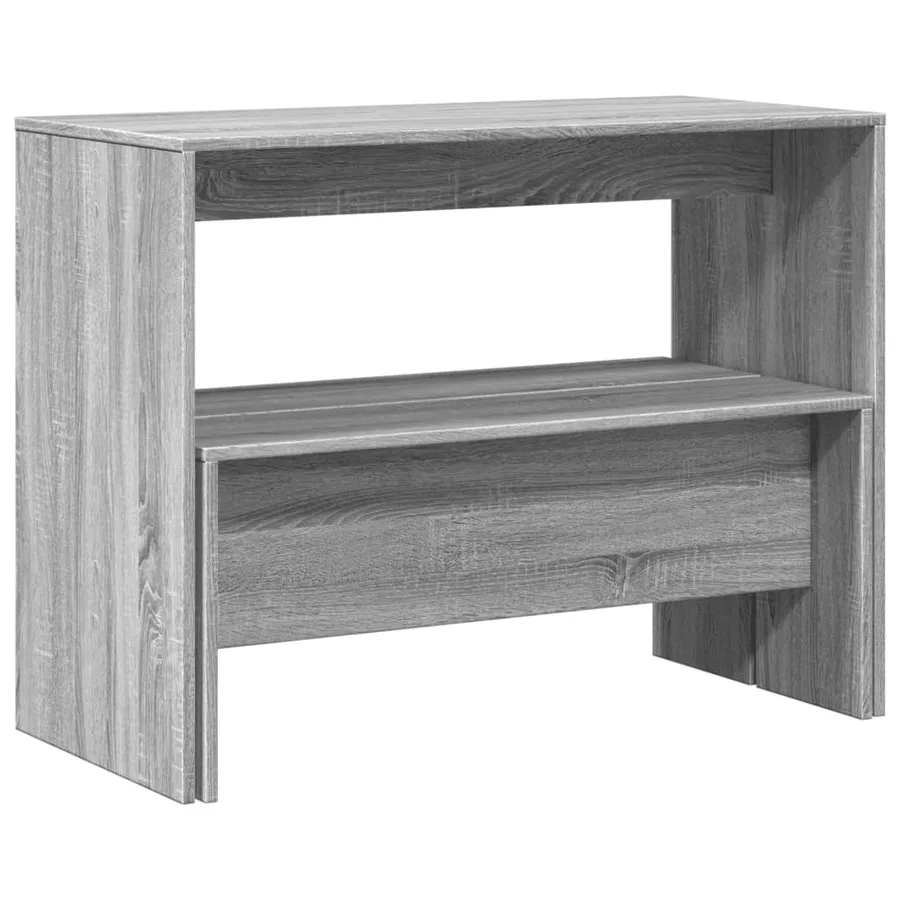 Ensemble table à manger et bancs 3 pcs bois d'ingénierie - 7