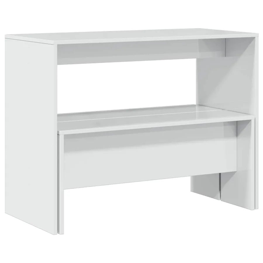 Ensemble table à manger et bancs 3 pcs bois d'ingénierie - 7