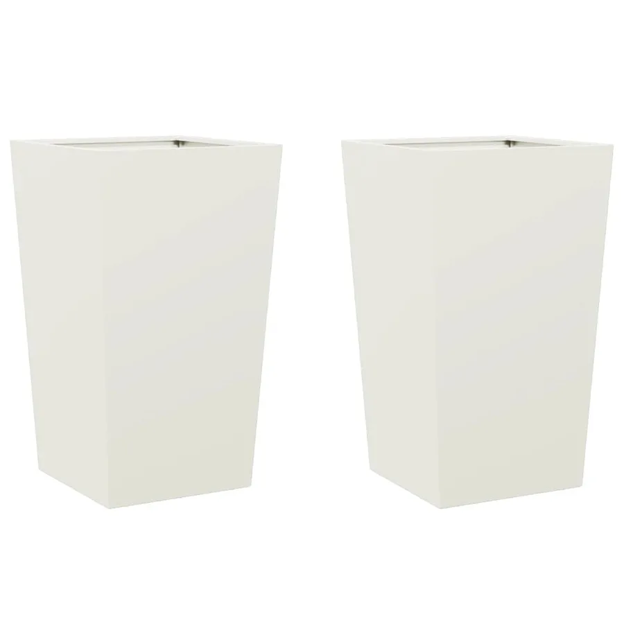 Jardinières 2 pcs blanc 45x45x75 cm acier - 2