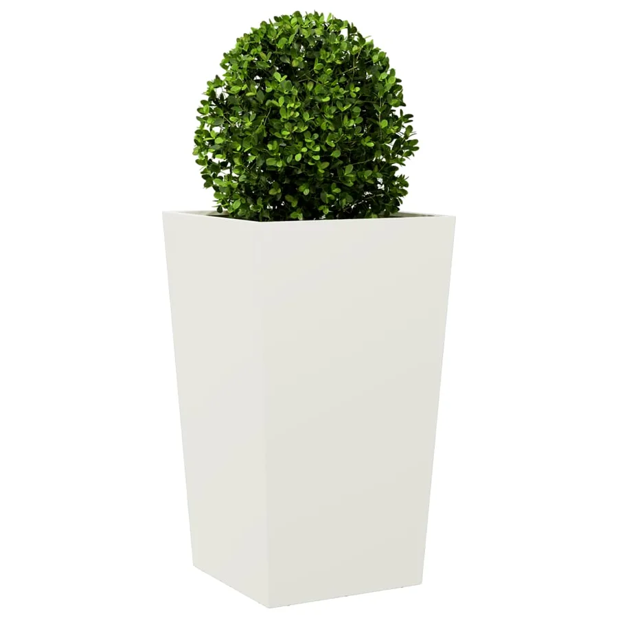 Jardinières 2 pcs blanc 45x45x75 cm acier - 4