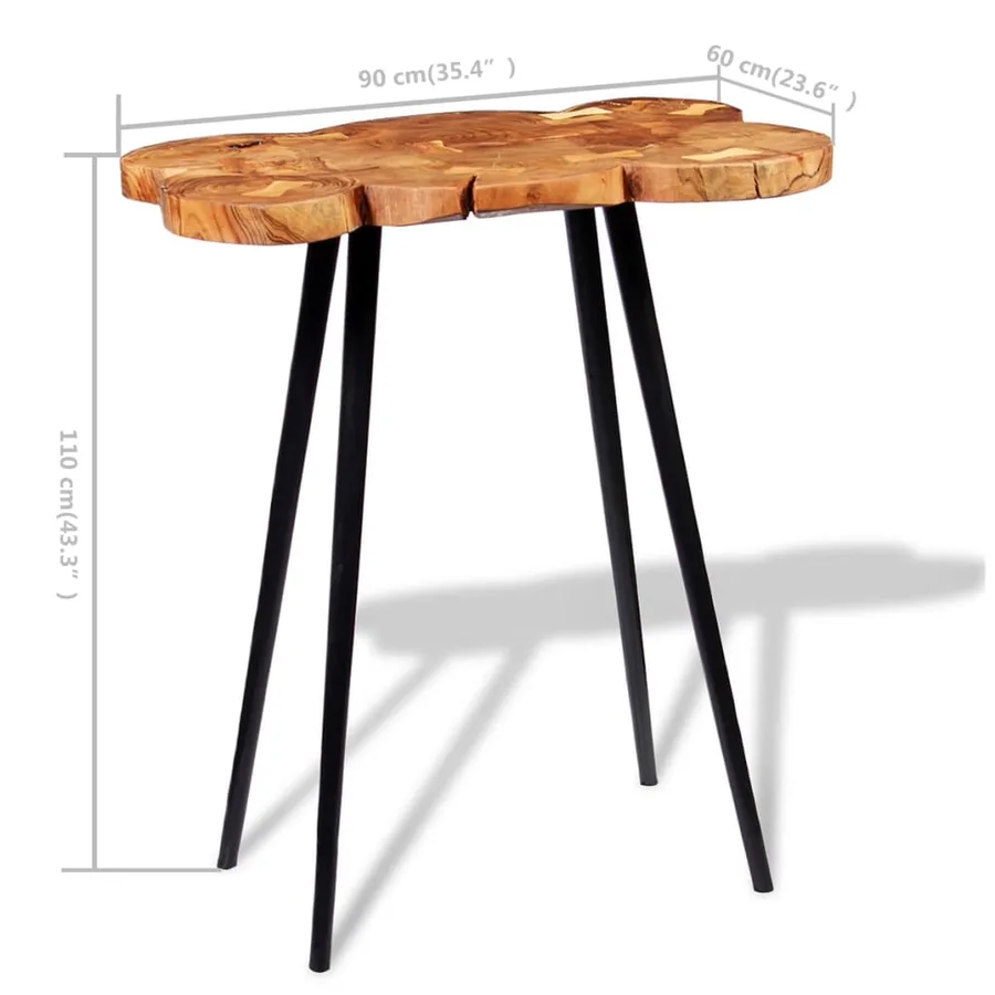 Table de bar Bois d'acacia massif 90x60x110 cm - 14