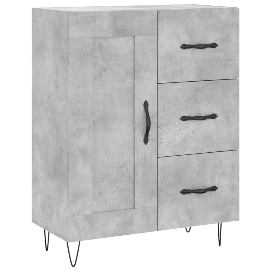 Buffet gris béton 69,5x34x90 cm bois d'ingénierie - 2