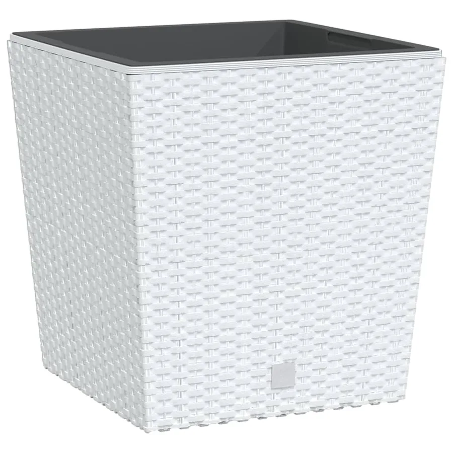 Jardinière et intérieur amovible blanc 21 /32 L rotin PP - 2