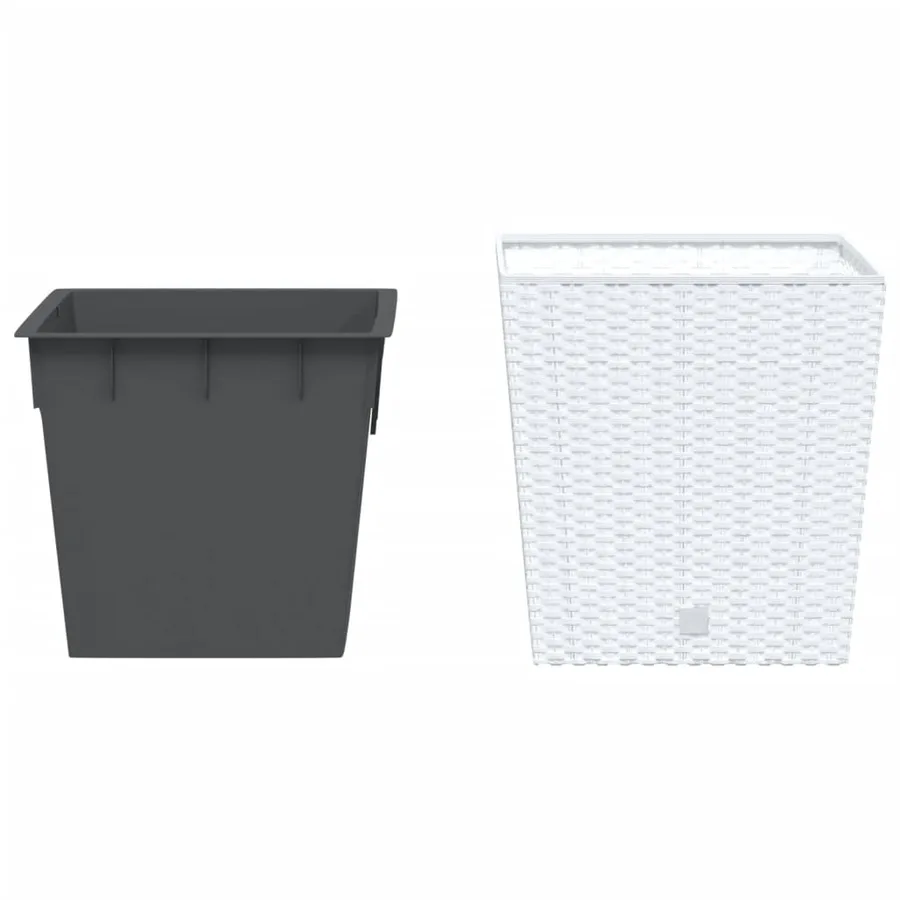 Jardinière et intérieur amovible blanc 21 /32 L rotin PP - 3