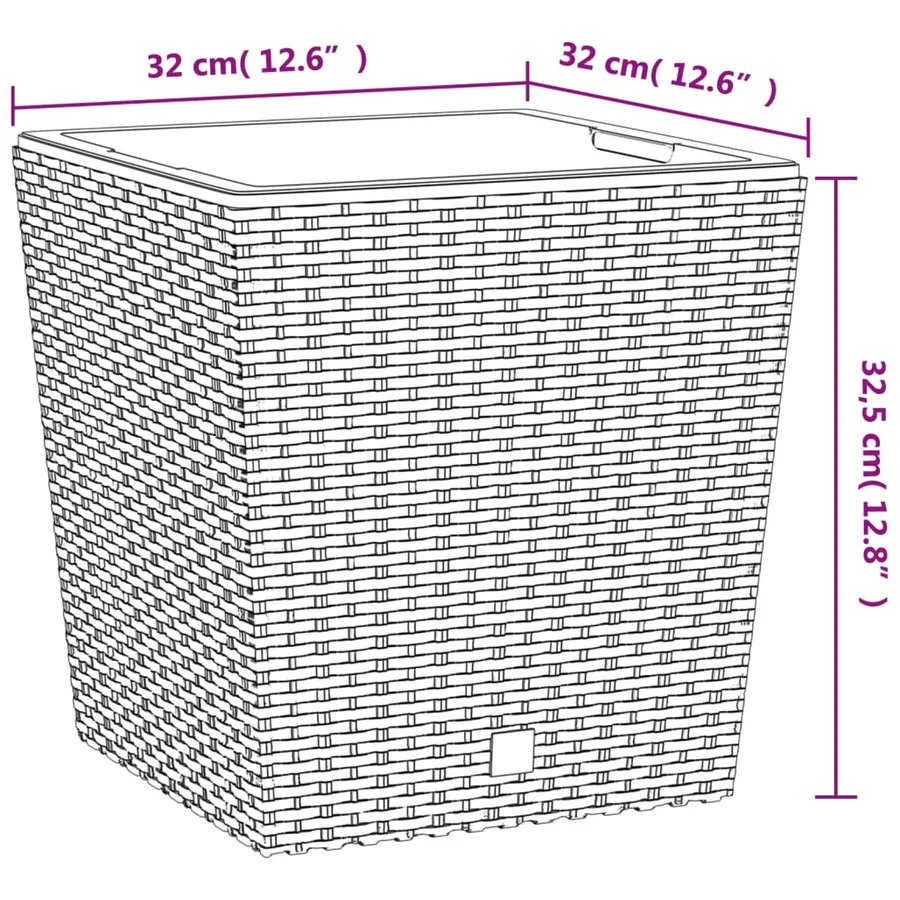 Jardinière et intérieur amovible blanc 21 /32 L rotin PP - 7